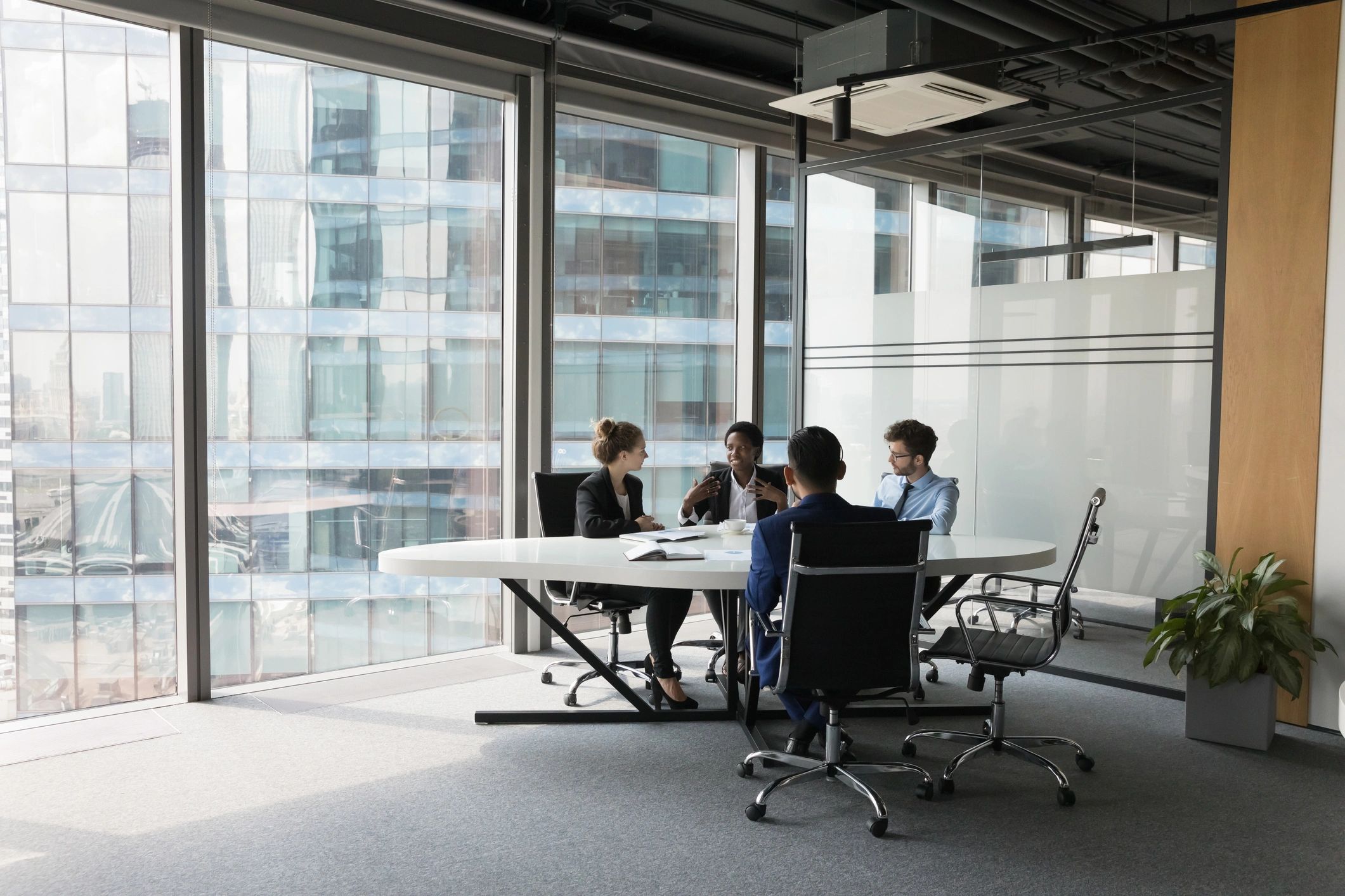 Business team in a modern office meeting room